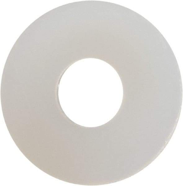 Made in USA - #6 Screw, Grade 6/6 Nylon Standard Flat Washer - 0.156" ID x 0.438" OD, 0.04" Thick, Plain Finish - Benchmark Tooling