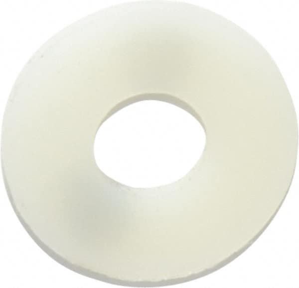 Made in USA - 1/4" Screw, Grade 6/6 Nylon Standard Flat Washer - 0.281" ID x 0.734" OD, 0.062" Thick, Plain Finish - Benchmark Tooling