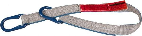 Lift-All - 8' Long x 4" Wide, 6,400 Lb Vertical Capacity, 1 Ply, Nylon Web Sling - 5,000 Lb Choker Capacity, Gray - Benchmark Tooling