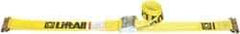 Lift-All - 12' Long x 2" Wide, 800 Lb Basket Capacity, 2,500 Lb Vertical Capacity, Polyester Web Sling - Yellow - Benchmark Tooling