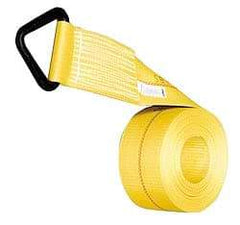 Lift-All - 27' Long x 4" Wide, 5,000 Lb Vertical Capacity, Polyester Web Sling - Yellow - Benchmark Tooling