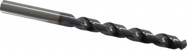 OSG - 8.6995mm 120° Vanadium High Speed Steel Jobber Drill - TiCN Finish, Right Hand Cut, Spiral Flute, Straight Shank, 125mm OAL, Standard Point - Benchmark Tooling