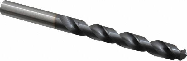 OSG - 11.99896mm 120° Vanadium High Speed Steel Jobber Drill - TiCN Finish, Right Hand Cut, Spiral Flute, Straight Shank, 151mm OAL, Standard Point - Benchmark Tooling