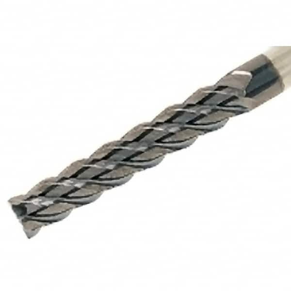Iscar - 1/4", 1-1/2" LOC, 1/4" Shank Diam, 4" OAL, 6 Flute, Solid Carbide Square End Mill - Single End, TiAlN Finish, Spiral Flute, 45° Helix, Centercutting, Right Hand Cut, Right Hand Flute - Benchmark Tooling