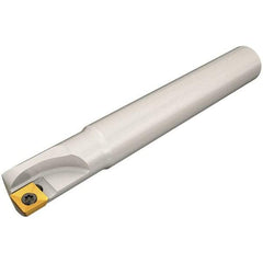 Iscar - 20mm Cut Diam, 22mm Max Depth of Cut, 20mm Shank Diam, 120mm OAL, Indexable Square Shoulder End Mill - Cylindrical Shank, 90° Lead Angle, Through Coolant, Series Heliquad - Benchmark Tooling