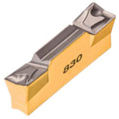 Iscar - 5004HFPL Grade IC5010, 5mm Cutting Width Carbide Grooving Insert - 2.5mm Max Depth of Cut, Left Hand, 0.4mm Corner Radius, TiCN/Al2O3/TiN Finish - Benchmark Tooling