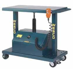 Wesco Industrial Products - 6,000 Lb Capacity Powered Post Lift Table - 37" Lift Height, 48" Platform Length x 32" Platform Width - Benchmark Tooling