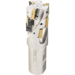 Iscar - 2" Cut Diam, 6.3" Max Depth of Cut, 2" Shank Diam, 10.63" OAL, Indexable Square Shoulder End Mill - P290 AC.T 1806.. Inserts, Weldon Shank, 0° Lead Angle, Through Coolant, Series MillShred - Benchmark Tooling
