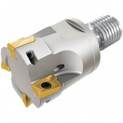 Iscar - 25mm Cut Diam, 10mm Max Depth of Cut, Indexable Square Shoulder End Mill - M12 Modular Connection, 90° Lead Angle, Through Coolant, Series FlexFit, Heli2000 - Benchmark Tooling