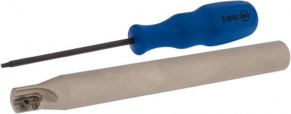 Iscar - 1/2" Cut Diam, 0.394" Max Depth of Cut, 5/8" Shank Diam, 6" OAL, Indexable Square Shoulder End Mill - Cylindrical Shank, 90° Lead Angle, Series Heli2000 - Benchmark Tooling