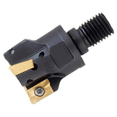 Iscar - 1-1/4" Cut Diam, 0.56" Max Depth of Cut, Indexable Square Shoulder End Mill - M16 Modular Connection, 90° Lead Angle, Through Coolant, Series FlexFit, Heli2000 - Benchmark Tooling