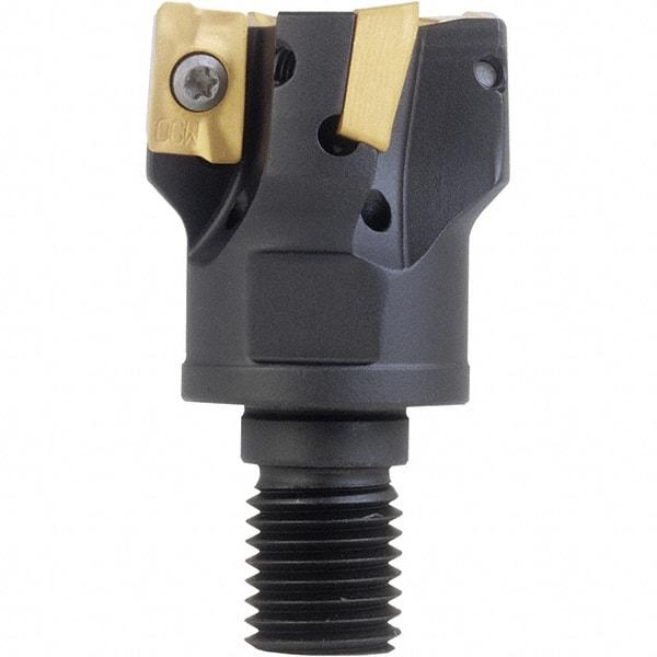 Iscar - 32mm Cut Diam, 14.3mm Max Depth of Cut, Indexable Square Shoulder End Mill - M16 Modular Connection, 90° Lead Angle, Through Coolant, Series FlexFit, Heli2000 - Benchmark Tooling