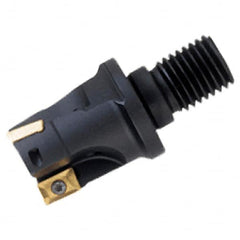 Iscar - 3/4" Cut Diam, 0.394" Max Depth of Cut, Indexable Square Shoulder End Mill - M10 Modular Connection, 90° Lead Angle, Through Coolant, Series FlexFit, Heli2000 - Benchmark Tooling