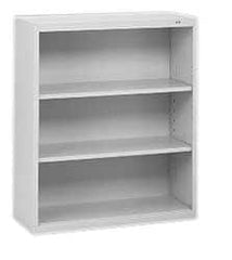 Tennsco - 3 Shelf, 40" High x 34-1/2" Wide Bookcase - 13-1/2" Deep, Steel, Putty - Benchmark Tooling