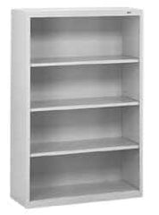 Tennsco - 4 Shelf, 52" High x 34-1/2" Wide Bookcase - 13-1/2" Deep, Steel, Putty - Benchmark Tooling