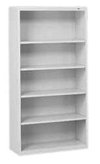 Tennsco - 5 Shelf, 66" High x 34-1/2" Wide Bookcase - 13-1/2" Deep, Steel, Putty - Benchmark Tooling