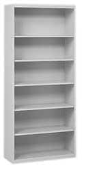 Tennsco - 6 Shelf, 78" High x 34-1/2" Wide Bookcase - 13-1/2" Deep, Steel, Putty - Benchmark Tooling