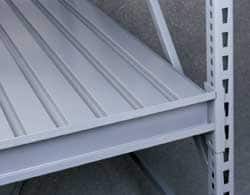 Tennsco - 96" Wide, 9/16" High, Open Shelving Corrugated Steel Decking - Steel, 24" Deep, Use with Tennsco Bulk Storage Rack - Benchmark Tooling