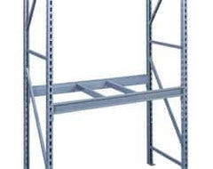 Tennsco - 10,000 Lb Capacity Bulk Storage Welded Rack End - 1-3/4" Wide x 96" High x 48" Deep x 1-3/4" Thick, Medium Gray - Benchmark Tooling