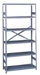 Tennsco - 5 Shelf Commercial Grade Open Steel Shelving - 300 Lb Capacity, 36" Wide x 72" High x 24" Deep, Medium Gray - Benchmark Tooling