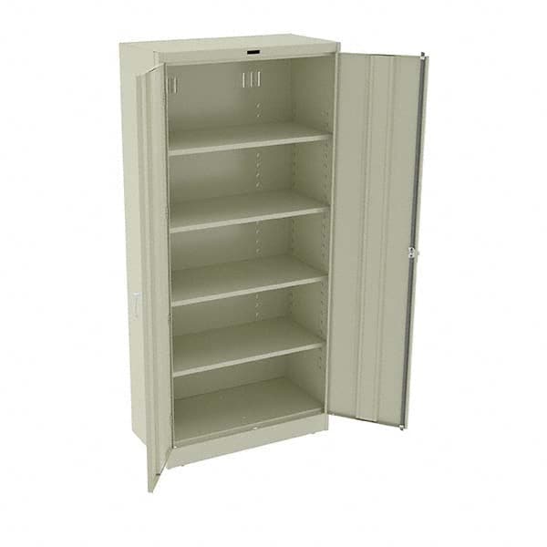 Tennsco - 5 Shelf Locking Storage Cabinet - Steel, 36" Wide x 18" Deep x 78" High, Putty - Benchmark Tooling