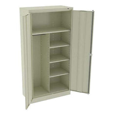 Tennsco - 6 Shelf Combination Storage Cabinet - Steel, 36" Wide x 18" Deep x 72" High, Putty - Benchmark Tooling