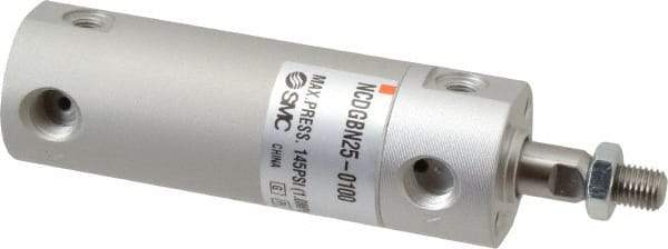 SMC PNEUMATICS - 1" Bore Double Acting Air Cylinder - 1/8 Port, 5/16-24 Rod Thread, 140 Max psi, 40 to 140°F - Benchmark Tooling