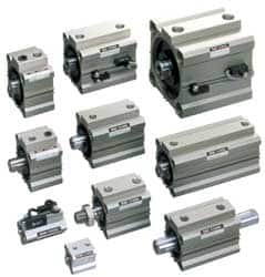 SMC PNEUMATICS - 1-9/16" Stroke x 1-1/4" Bore Double Acting Air Cylinder - 1/8 Port, 5/16-24 Rod Thread, 145 Max psi, 15 to 160°F - Benchmark Tooling