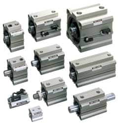 SMC PNEUMATICS - 1-15/16" Stroke x 3-1/4" Bore Double Acting Air Cylinder - 3/8 Port, 5/8-18 Rod Thread, 145 Max psi, 15 to 160°F - Benchmark Tooling