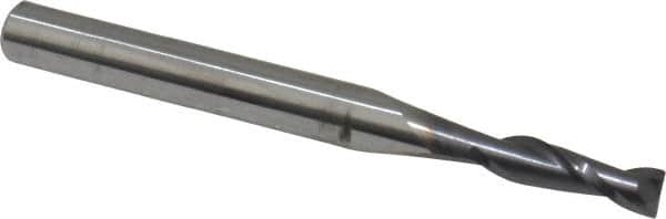 SGS - 9/64", 1/2" LOC, 3/16" Shank Diam, 2" OAL, 2 Flute, Solid Carbide Square End Mill - Single End, AlTiN Finish, Spiral Flute, 30° Helix, Centercutting, Right Hand Cut, Right Hand Flute, Series 3 - Benchmark Tooling