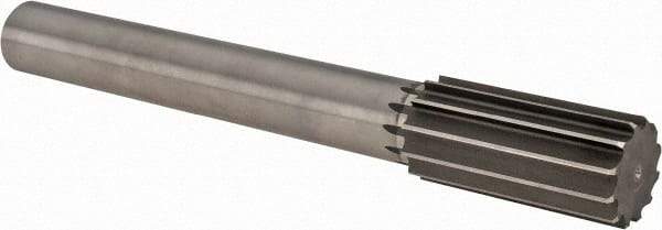 Made in USA - 1-7/8" High Speed Steel 12 Flute Chucking Reamer - Straight Flute, 1-1/2" Straight Shank, 4" Flute Length, 14" OAL - Benchmark Tooling