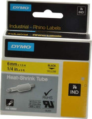 Dymo - 60" Long, Yellow Heat Shrinkable Polyolefin Heat Shrink Tubing - For RhinoPRO 3000 - Benchmark Tooling