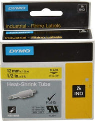 Dymo - 60" Long, Yellow Heat Shrinkable Polyolefin Heat Shrink Tubing - For RhinoPRO 3000 - Benchmark Tooling