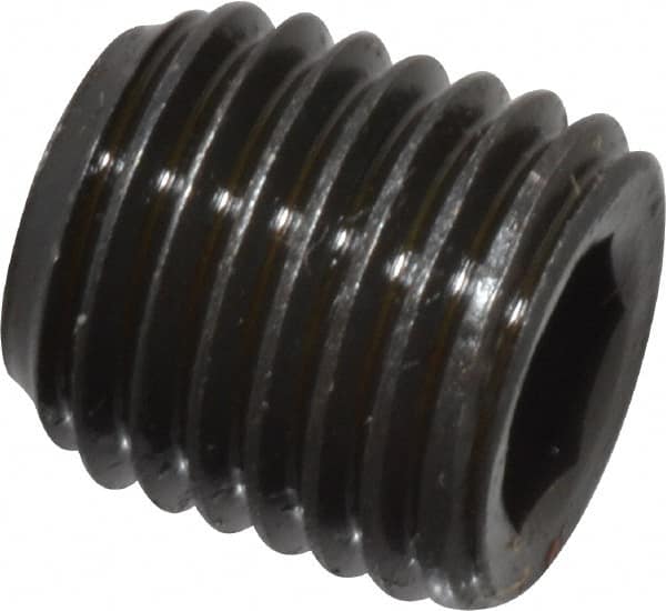 Value Collection - 1/16-27, 5/16" OAL, Alloy Steel Socket Pressure Plug - Uncoated, 3/4" Taper per Foot, 5/32" Hex Key - Benchmark Tooling