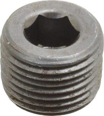 Value Collection - 3/8-18, 1/2" OAL, Alloy Steel Socket Pressure Plug - Uncoated, 3/4" Taper per Foot, 5/16" Hex Key - Benchmark Tooling