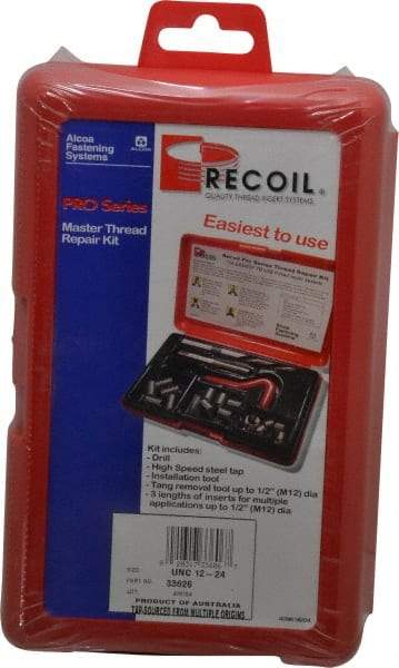 Value Collection - 36 Inserts, #12-24, #12-24 UNC, Thread Repair Kit - 0.324" Insert Length - Exact Industrial Supply