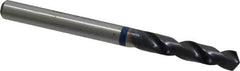 Accupro - #7 120° Spiral Flute Cobalt Screw Machine Drill Bit - TiAlN Finish, Right Hand Cut, 26mm Flute Length, 62mm OAL, Faceted Point, Straight Shank - Benchmark Tooling