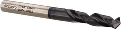 Accupro - 17/64" 120° Spiral Flute Cobalt Screw Machine Drill Bit - TiAlN Finish, Right Hand Cut, 34mm Flute Length, 74mm OAL, Faceted Point, Straight Shank - Benchmark Tooling