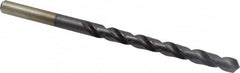 Accupro - 7/16", 118° Point, Spiral Flute, Vanadium High Speed Steel Taper Length Drill Bit - TiAlN Finish, 128mm Flute Length, 195mm OAL - Benchmark Tooling