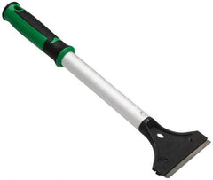 Unger - Carbon Steel 2-Edge Scraper - 4" Blade Width, 12" Long Aluminum Handle - Benchmark Tooling