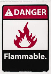 NMC - Danger - Flammable, Pressure Sensitive Vinyl Fire Sign - 10" Wide x 14" High - Benchmark Tooling