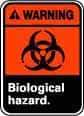 NMC - "Warning - Biological Hazard", 10" Long x 7" Wide, Pressure-Sensitive Vinyl Safety Sign - Rectangle, 0.004" Thick, Use for Hazardous Materials - Benchmark Tooling