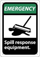 NMC - "Emergency - Spill Response Equipment", 10" Long x 7" Wide, Rigid Plastic Safety Sign - Rectangle, 0.05" Thick, Use for Accident Prevention - Benchmark Tooling