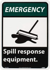 NMC - "Emergency - Spill Response Equipment", 14" Long x 10" Wide, Rigid Plastic Safety Sign - Rectangle, 0.05" Thick, Use for Accident Prevention - Benchmark Tooling