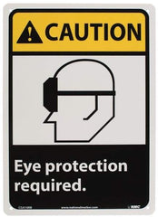 NMC - "Caution - Eye Protection Required", 14" Long x 10" Wide, Rigid Plastic Safety Sign - Rectangle, 0.05" Thick, Use for Accident Prevention - Benchmark Tooling