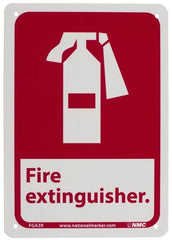 NMC - Fire Extinguisher, Plastic Fire Sign - 7" Wide x 10" High - Benchmark Tooling