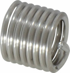 Recoil - M8x1.25 Metric Coarse, 12mm OAL, Free Running Helical Insert - 7-3/8 Free Coils, Tanged, Stainless Steel, Bright Finish, 1-1/2D Insert Length - Benchmark Tooling