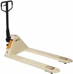 Wesco Industrial Products - 5,500 Lb Capacity, 7-1/4" Lift Economy Pallet Truck - 2.9" Min Lift Height, 48" Fork Length x 27" Fork Width, 27" Overall Width - Benchmark Tooling