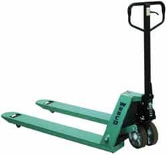 Wesco Industrial Products - 4,400 Lb Capacity, 6-1/2" Lift Economy Low-Profile Pallet Truck - 2-1/8" Min Lift Height, 48" Fork Length x 27" Fork Width, 27" Overall Width - Benchmark Tooling