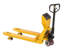 Wesco Industrial Products - 5,000 Lb Capacity, 8" Lift Scale Pallet Truck - 2.9" Min Lift Height, 47-1/2" Fork Length x 27-1/2" Fork Width, 27-1/2" Overall Width - Benchmark Tooling